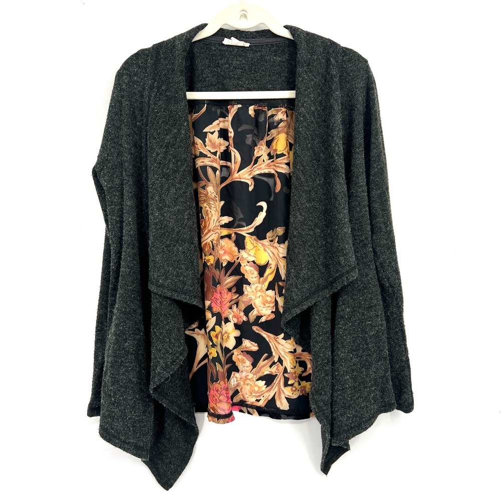Mystree open front cardigan jacket velvet burnout whimsigoth witchy goth boho L